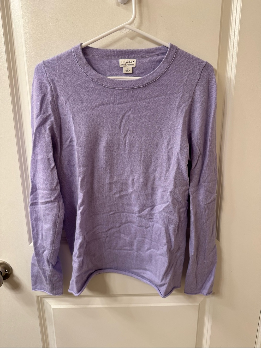 J. Crew Cashmere Light Lavender Crewneck Sweater